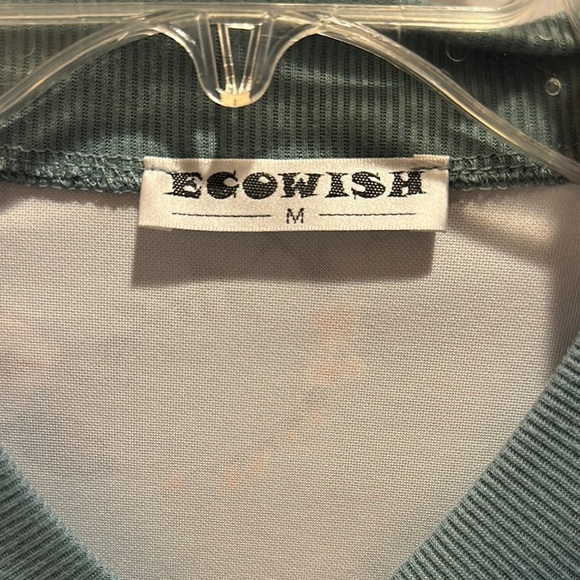 Blue and Green Bomber Jacket with Floral Print - Picture 4 of 5